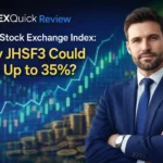 Professional financial featured image showing a confident businessman in a suit, with Brazil flag, rising stock charts, and coins, illustrating the potential 35% upside of JHSF3 on the Brazil Stock Exchange.